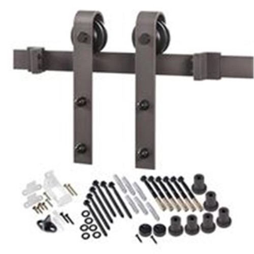 [BD102K09600-BR] 8 Ft. Premium Bronze Interior Modern Country Rustic Wood Barn Door Closet Hardware Track Kit