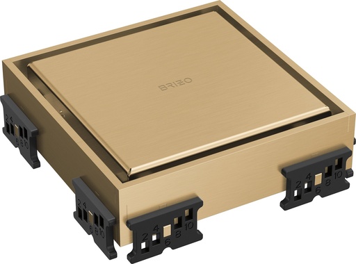 [BT062418-GL] Brizo BT062418 4" Square Tile Drain with Dual Grate Installation - Less Rough in Luxe Gold Showers Shower Drains Standard Drains