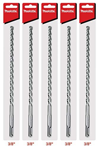 [D-00935-25] Makita 5 Pack - SDS-Plus 3/8” Drill Bits for SDS+ Rotary Hammers - 10" Deep Drilling Into Concrete & Masonry
