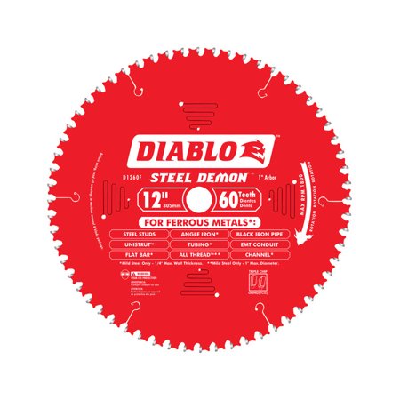 [D1260CF] Diablo Steel Demon 12 in. D X 1 in. Cermet Metal Saw Blade 60 Teeth 1 Pk