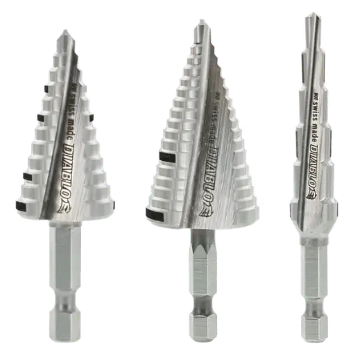 [DSDS003] Diablo M2 Steel Step Drill Bit Set Hex Shank 3 Pc