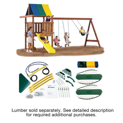 [NE5056] DIY Wrangler Custom Outdoor Playset Hardware Kit with Backyard Swing Set Accessories (Lumber and Slide Not Included)