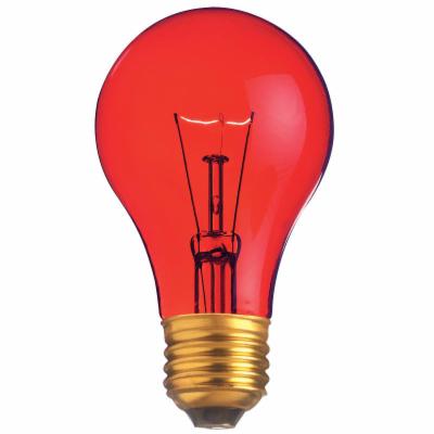[S6080] Satco 25W E26 A19 Clear Incandescent Bulb - Red
