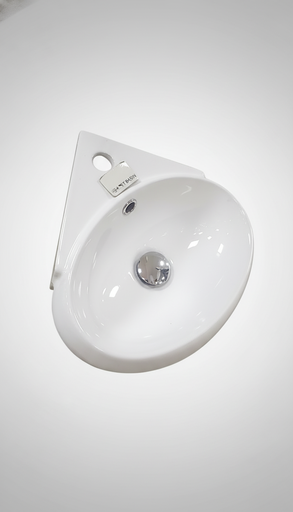 [BMS4038] RND CNR MT BASIN 15.7"X5.7" WHT